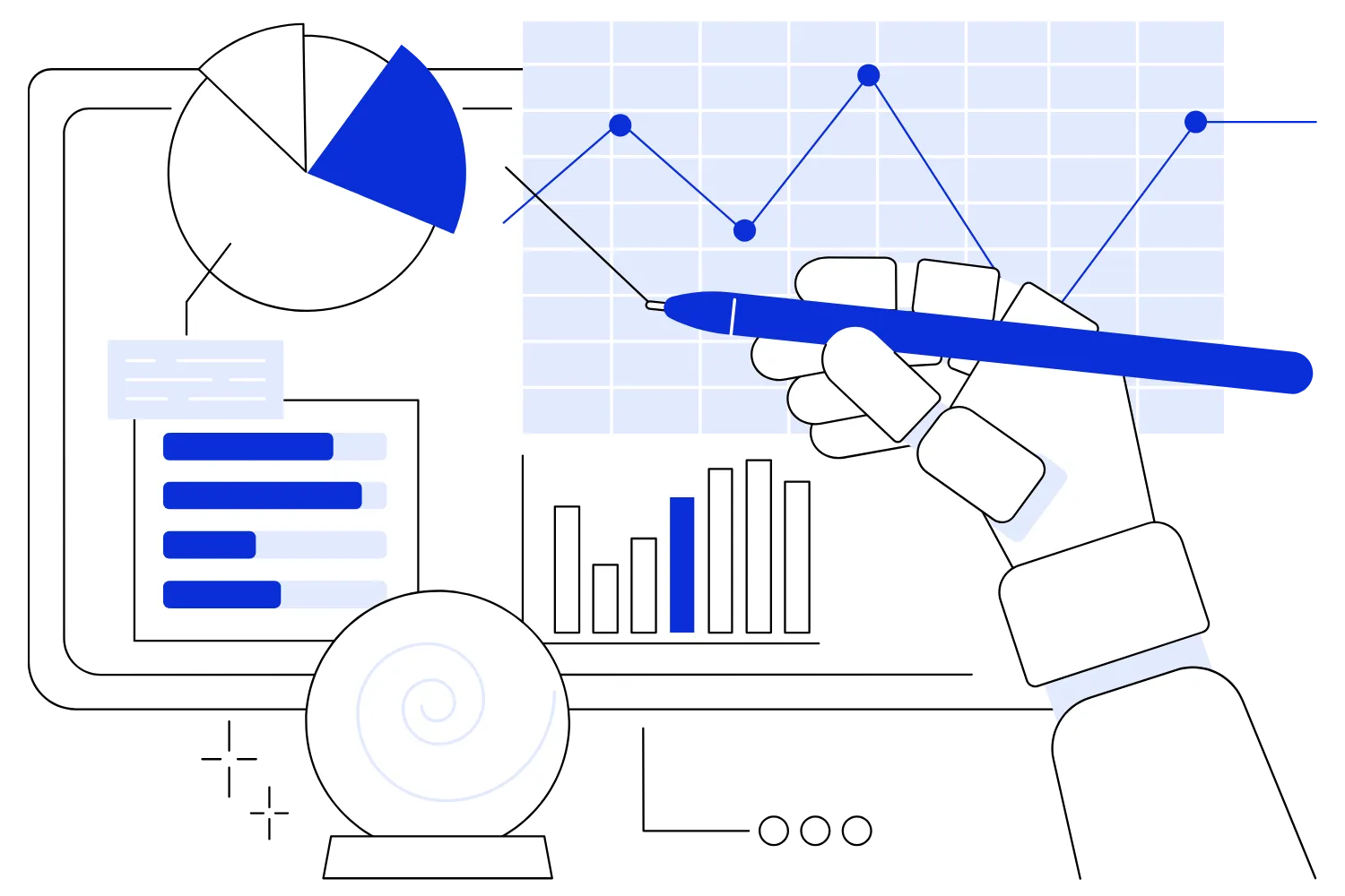 Team working on analysis of a project