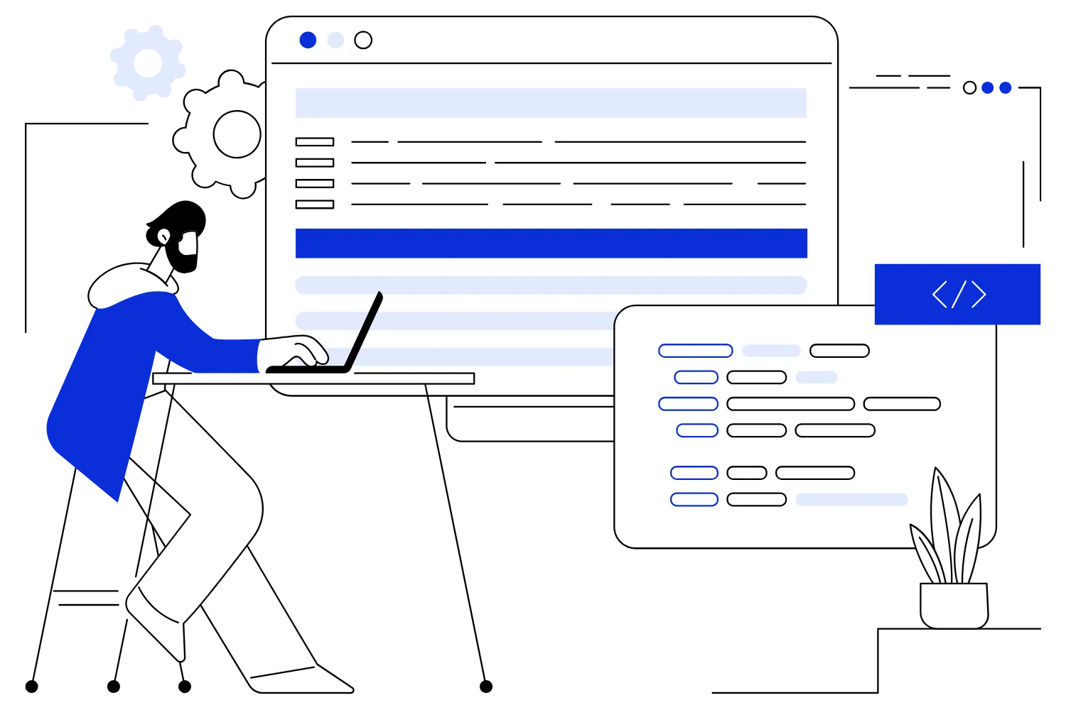 person working on a project clipart